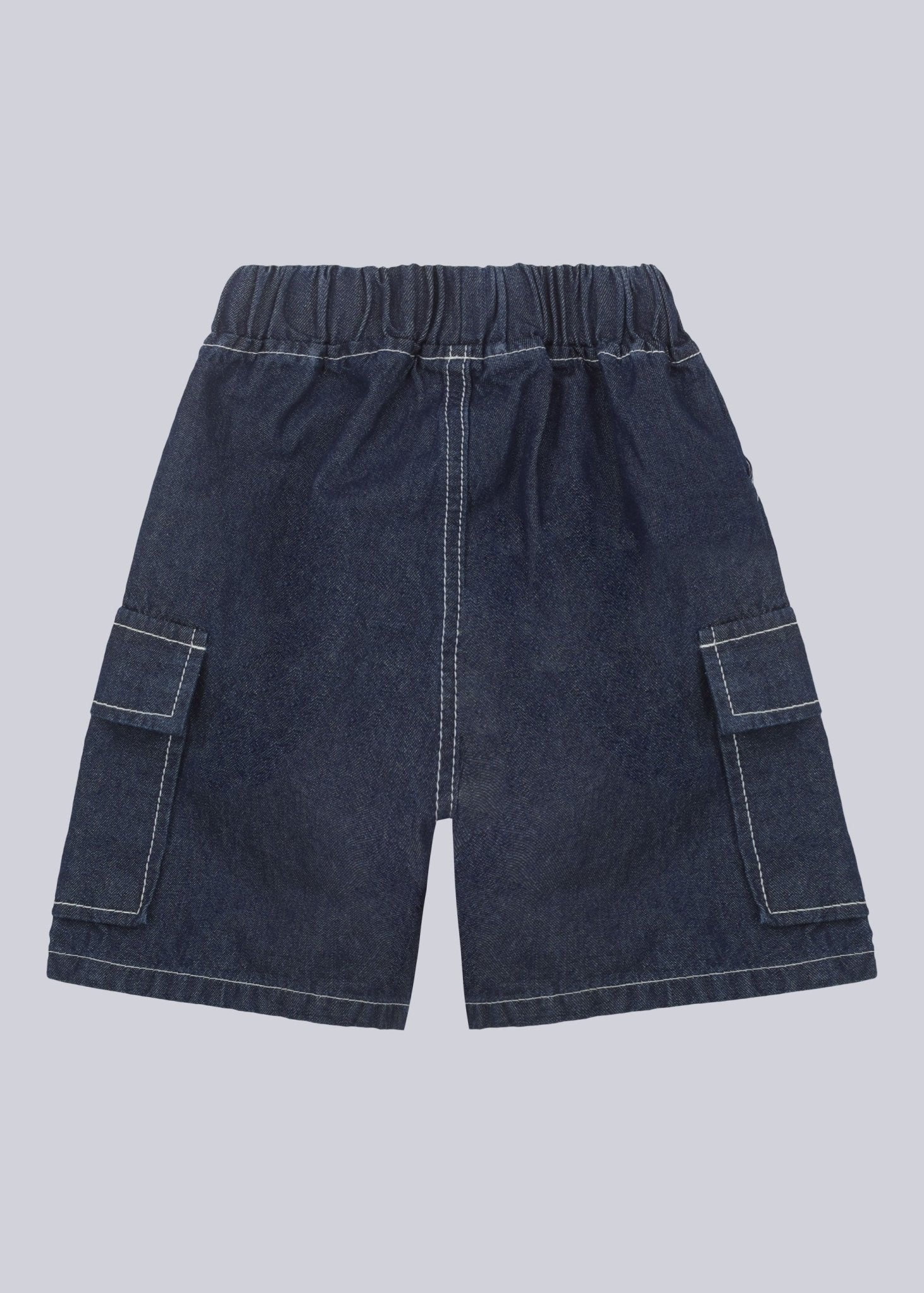 Bermuda Cargo in Denim - Never Say Kids