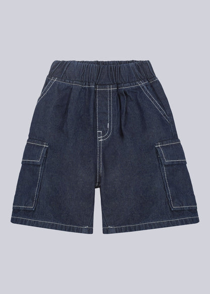 Bermuda Cargo in Denim - Never Say Kids